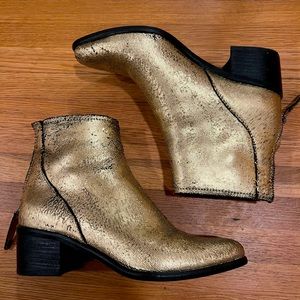 Dolce Vita Gold Low Heel Booties, 6.5